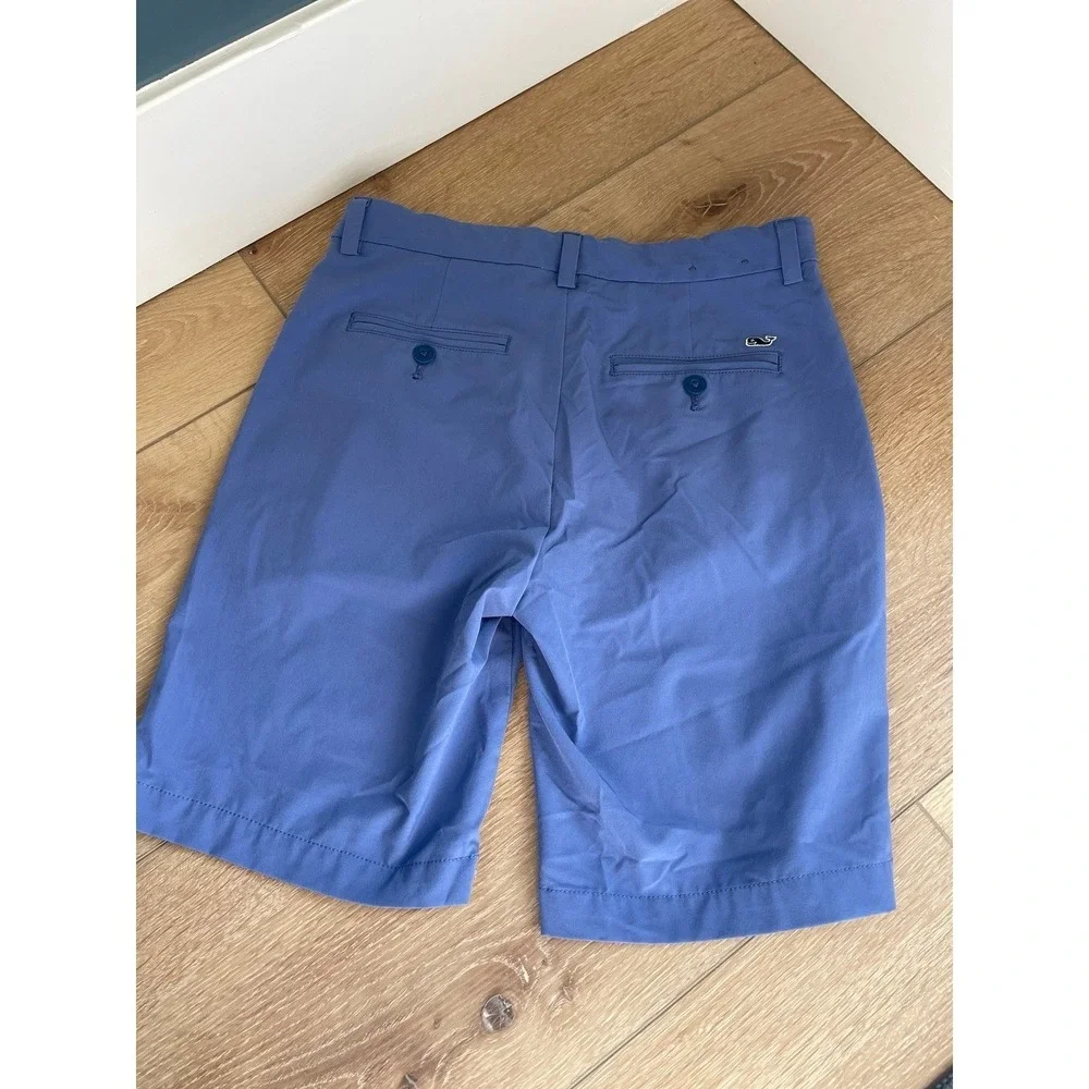 Vineyard Vines Boys On-The-Go Performance Shorts Blue Chino Shorts Size 12 - Picture 3 of 3